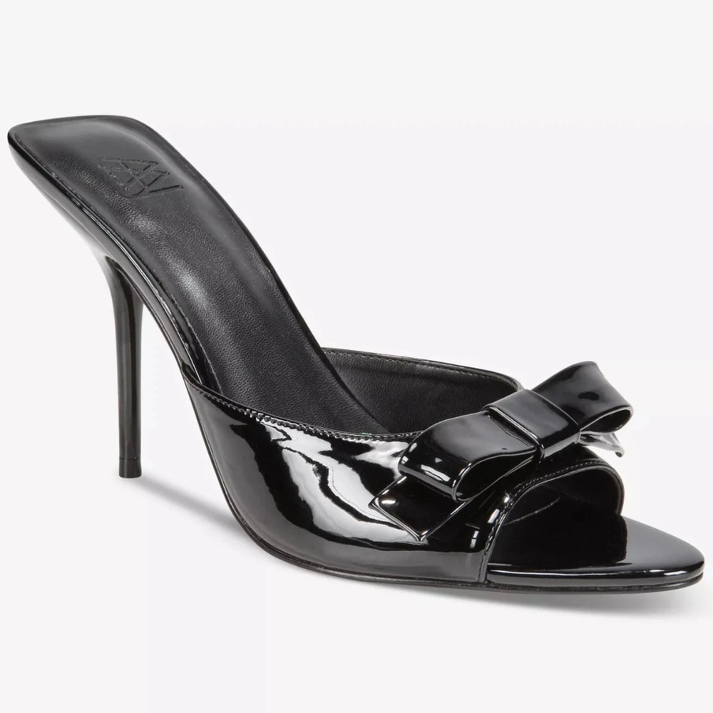 AAJ by Aminah Giselle Bow Sandals Black Dress Heels Elegant Chic GISELLE NEW